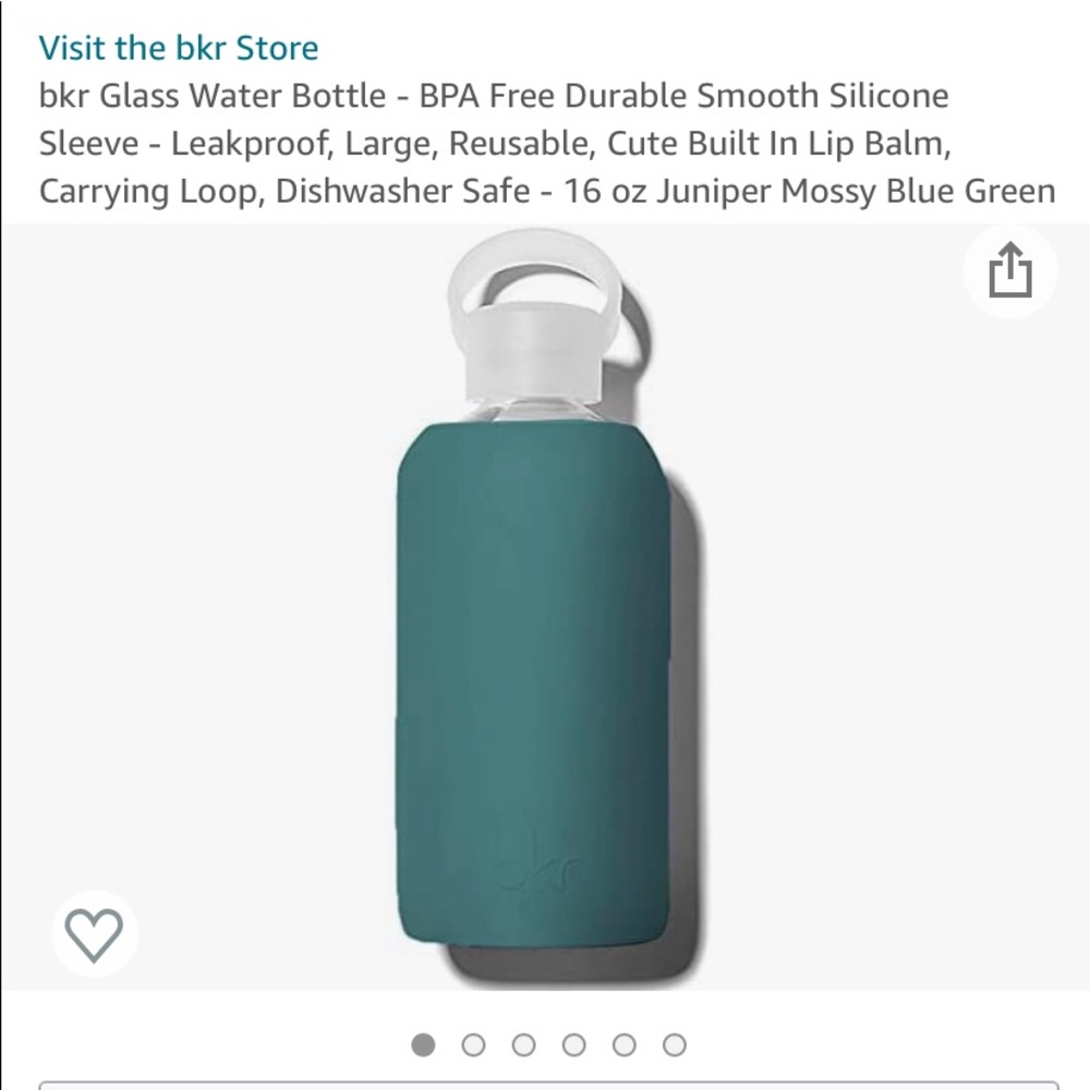 BKR water bottle NWT - Moss Green 16 oz